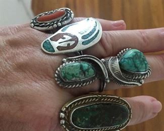 Large selection of gorgeous turquoise & silver jewelry- Watches, bracelets, rings, necklaces, bolo ties, tie clips. Must see !