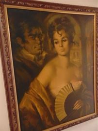 Very large, framed print. 