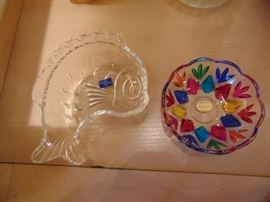 Murano dish  and Studio Nova fish dish