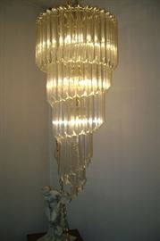 1980'S PLASTIC  PRISM CHANDELIERS