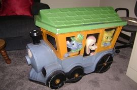 BLOW MOLD TOY BOX--TOP OPENS UP