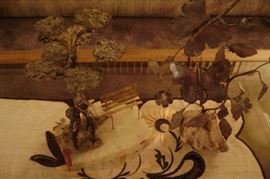 BRASS AND COPPER ART ON STONE ONYX