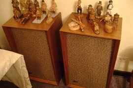 MID-CENTURY , WALNUT, TALL "WHARFEDALE SPEAKERS---MODEL WAF 1