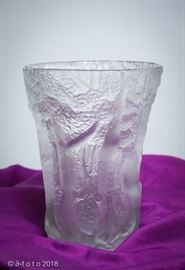 Vintage frosted glass vase