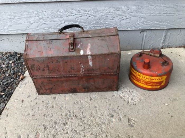Vintage Tool Box and Gas Can