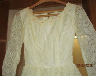 VINTAGE HOME-MADE WEDDING DRESS SMALL