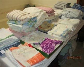 LINENS INCLUDING CROCHET, EMBROIDERED
