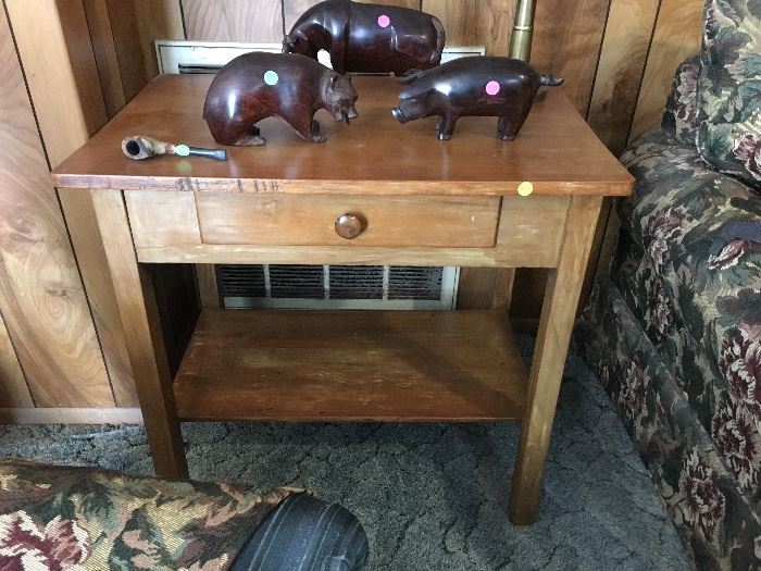 Wood farmhouse table desk.