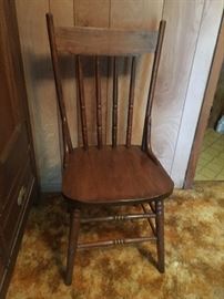 Antique Primitive Spindle Back Wood Chair
