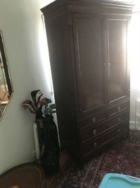 7' Karges entertainment center for the bedroom, sister piece also available identical matched set with the second set up for hanging clothes. TOP OF THE LINE FROM KARGES