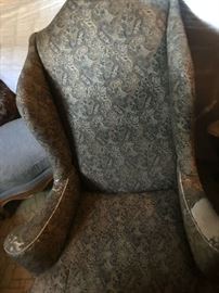 Queen Ann Baker chair, pair, need reupholstering, both