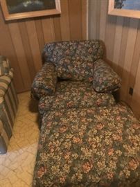 Baker oversized great room chair with foot stool
