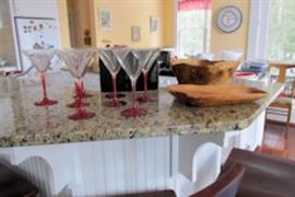 red stemmed champagnes