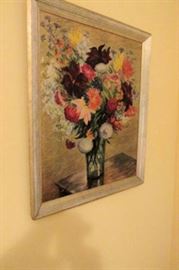 x framed floral painting