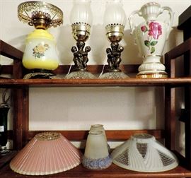 VINTAGE LAMP BASES AND SHADES