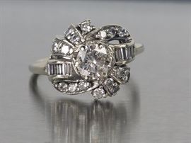 2+ CT Diamond Ring in Beautiful 14k White Gold Setting
