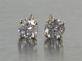 .50 Carat Diamond Stud screw Back Earrings in 14k Gold
