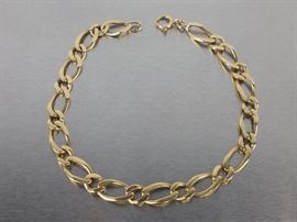 14k Yellow Gold Figaro Estate Bracelet
