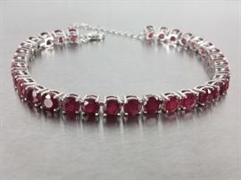 20.8 Carat Natural Ruby Custom Estate Bracelet
