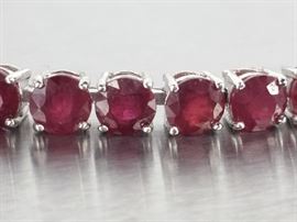 20.8 Carat Natural Ruby Custom Estate Bracelet
