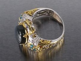 Gems en Vogue Labradorite Designer Estate Ring in Sterling Silver
