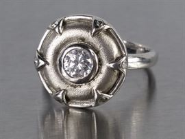Contemporary Designed Sterling Silver Estate Ring
