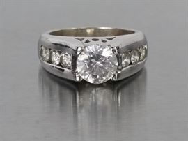 Cathedral Set Cubic Zirconia Sterling Silver Estate Ring
