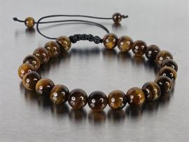 Tiger's Eye Beaded Adjustable Bracelet
