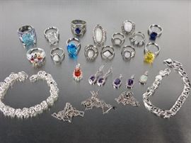 Large Group of Fashion Jewelry; Rings, Pendants, Bracelets, Earrings, Etc.
