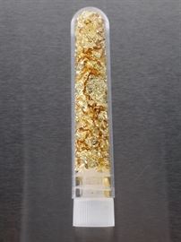 3ml Vial Filled with Pure Gold Bullion Flakes
