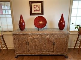 Walter of Wabash Distressed Barn Wood Server Table