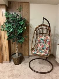 Vintage Pier One Wicker Hanging Egg Chair