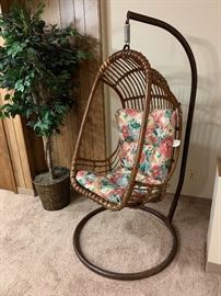 Vintage Pier One Wicker Hanging Egg Chair
