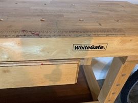 Whitegate Wood Working Bench with Two Wood Vises