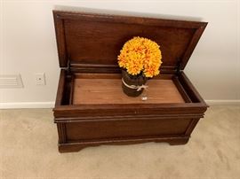 Vintage Black Hawk Wood Chest