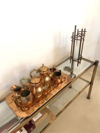 Brass/Copper 5-Piece Tea set