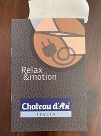 Chateau d’Ax Italian Leather Recliner/Sofa/Loveseat 38x88x44in HxWxD