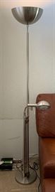 Contemporary Brushed Steel Floor Lamp 72in H