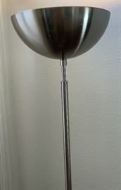 Contemporary Brushed Steel Floor Lamp 72in H