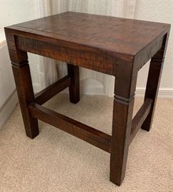 Distressed Walnut End Table 15x14x10in HxWxD