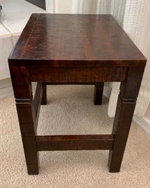 Distressed Walnut End Table 15x14x10in HxWxD