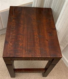 Distressed Walnut End Table 15x14x10in HxWxD