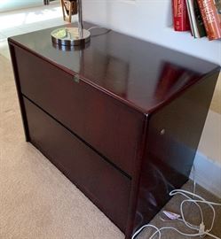 Cherry Wood 2 drawer File Cabinet 28.5x36.5x20.5in HxWxD