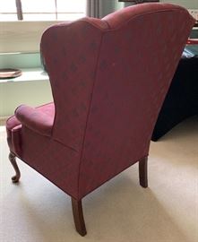 Wing Back Burgundy Accent Chair 43x29x27in HxWxD