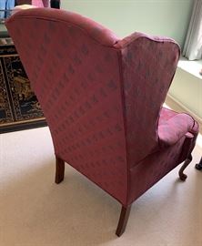 Wing Back Burgundy Accent Chair 43x29x27in HxWxD