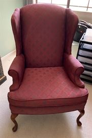 Wing Back Burgundy Accent Chair 43x29x27in HxWxD