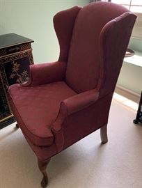 Wing Back Burgundy Accent Chair 43x29x27in HxWxD