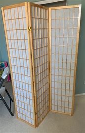 Rice Paper Natural Wood Screen Room Divider