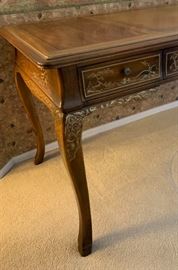 Drexel Heritage Et Cetera Desk walnut Chinoiserie 30x60.5x27.5in HxWxD