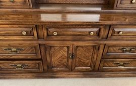 Lane Walnut Dresser Unit 79x18x19in HxWxD